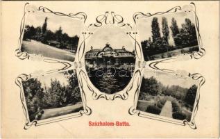 Százhalombatta, Százhalom-Batta; Bíró-kastély és kert részletek. Art Nouveau