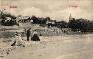 1910 Balatonszepezd, Szepezd; Balaton part, vízhordó ökörszekér. Mérei Ignác 656. 1909. (EK)