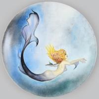 Boris Vallejo fantasy képpel festett porcelán tányér. Kézzel festett, jelzett, hibátlan 20 m