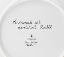 Boris Vallejo fantasy képpel festett porcelán tányér. Kézzel festett, jelzett, hibátlan 20 m