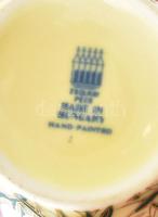 Zsolnay bambusz mintás teás és kávés készlet. 6+6 személyes, egy kannával. Kézzel festett, jelzett, ...