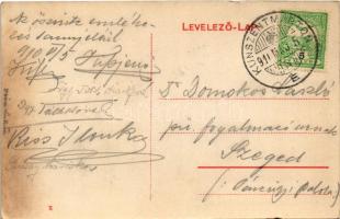 1910 Kunszentmárton, Lebovits Mór Körös szállodája saját portréjával (fl)