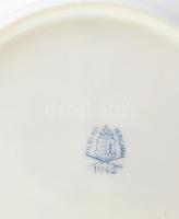 Herendi porcelán süteményes tányér készlet 6 darab. Kézzel festett, jelzett, kis kopással d: 15 cm