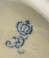 R német porcelán figura, Kézzel festett, jelzett, sérült 24 cm