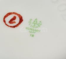 Hollóházi porcelán fedeles váza. Kézzel festett, jelzett, hibátlan 16 cm