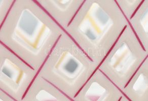 Herendi Apponyi mintás porcelán áttört kosár. Kézzel festett, jelzett, hibátlan 18x13 cm