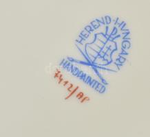 Herendi Apponyi mintás porcelán áttört kosár. Kézzel festett, jelzett, hibátlan 18x13 cm