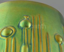 Zsolnay eozin mázas váza pár. "Kopjás váza" Formaterv Török János. Jelzett hibátlan. m: 34...