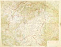 1939 Csonka-Magyarország áttekintő térképe, rajta a visszatért Felvidékkel és Kárpátaljával, 1:750.000, Bp., M. Kir. Honvéd Térképészeti Intézet, a hátoldala kissé foltos, hajtott, de egyébként jó állapotban, 70x100 cm