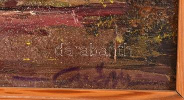 Győrffy Éva (1931-2022): Egy fa. Olaj, farost. Jelzett, hátoldalán autográf felirattal. Fakeretben. ...