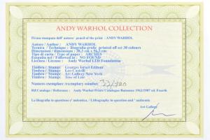 Andy Warhol (1928-1987): Campbell soup. Ofszet litográfia, papír, jelzett a nyomaton. Kézzel sorszám...