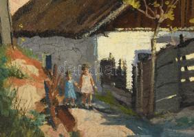 Liszi P. K. jelzéssel: Pannonhalma. Olaj, vászon, 41x32 cm. Dekoratív fakeretben