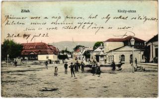 1907 Zilah, Zalau; Király utca / street view (fl)