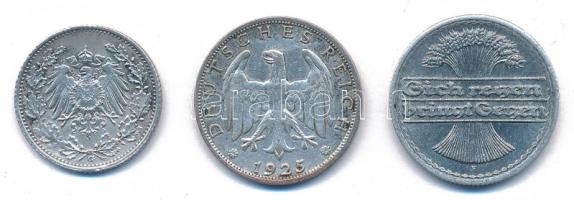 Német Birodalom 1918G 1/2M Ag + Németország / Weimar Köztársaság 1922F 50pf Al + 1925A 1M Ag T:AU-VF...