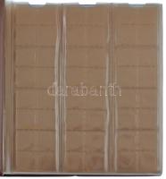 Barna színű műbőr érmeberakó album 10db műanyag berakólappal, összesen 228 férőhellyel, különböző mé...