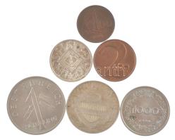 Ausztria 1924-1962. 6db klf fém- és ezüstpénz, közte 1925. 1/2Sch Ag + 1962. 5Sch Ag T:AU,XF kis patina Austria 1924-1962. 6xdiff pcs of metal and Ag coins, with 1925. 1/2 Schilling Ag + 1962. 5Sch Ag C:AU,XF small patina