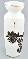 Hollóházi aranyozott porcelán padlóváza. Kézzel festett, jelzett, minimális kopással 35 cm