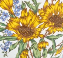 Zsolnay napraforgós porcelán padlóváza. Kézzel festett, jelzett, hibátlan 41 cm