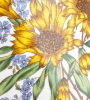 Zsolnay napraforgós porcelán padlóváza. Kézzel festett, jelzett, hibátlan 41 cm