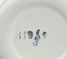 Zsolnay pompadour mintás porcelán kávés készlet. Kézzel festett, jelzett, gyárilag aranyozás nélkül,...