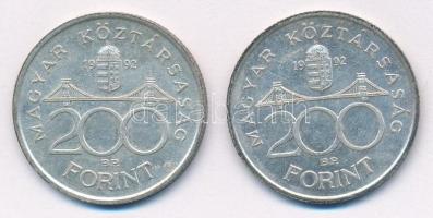 1992. 200Ft Ag "MNB" (2x) T:AU,XF patina
Adamo F13
