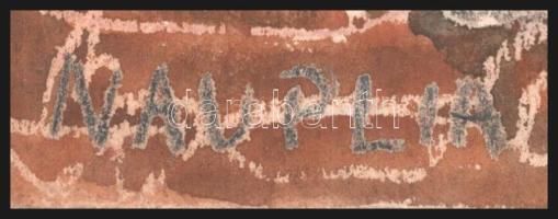 Olvashatatlan Juno v. Jumo?) jelzéssel: Nauplia, Nafplio (görög táj). Monotípia, papír. 32x22,5 cm