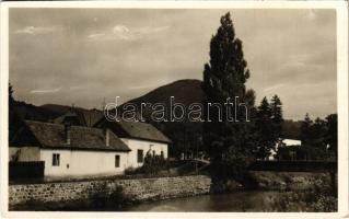 1942 Nagybánya, Baia Mare; Zazar parti híd részlet / riverside, bridge (EK)