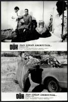 cca 1972 ,,Düh - Dan Logan ámokfutása című amerikai film jelenetei és szereplői, 5 db vintage produkciós filmfotó, ezüst zselatinos fotópapíron, a használatból eredő (esetleges) kisebb hibákkal, 18x24 cm