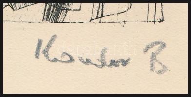 Kondor Béla (1931-1972): Mankó. Rézkarc, papír, utólagos jelzéssel, paszpartuban, 11,5×8 cm