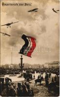 Fliegerkämpfe über Paris / WWI German military, montage with aircrafts (kopott sarkak / worn corners)