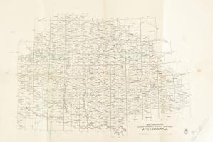 cca 1920-1930 Magyarország 25.000, 75.000-es és 200.000-es térképeinek áttekintő lapja, M. Kir. Honvéd Térképészeti Intézet, foltos, névbejegyzéssel, 44x59 cm