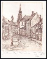 Olvashatatlan jelzéssel: Fortuna utca (Budai vár). Rézkarc, papír. Számozott (67/3/100). 8,5x7 cm