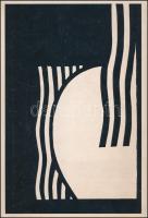 Csíkok, modern nyomat paszpartuban, kis kopásnyomokkal, 20,5×13,5 cm