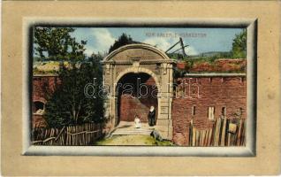 Ada Kaleh, vár bejárat, törökök. M.G. Orsova / Eingangstor / castle entry gate, Turkish people