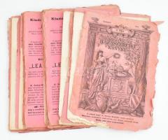 1900 A hazaszeretet könyve. (A ,,Lányok Lapja és a ,,Hasznos Mulattató rendes melléklete). 10-24. füzetek. Bp., Werbőczy Könyvnyomda Rt. Számos fekete-fehér illusztrációval. Kiadói papírkötés, sérült, rossz állapotban.