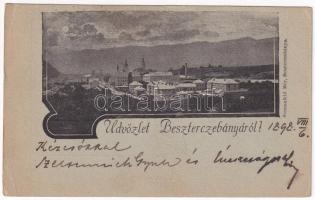1898 (Vorläufer) Besztercebánya, Banská Bystrica; Sonnenfeld Mór kiadása, Art Nouveau (EB)