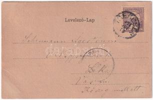 1901 Trencsén, Trencín; Vár. Gansel Lipót kiadása, szecessziós címeres litho keret / castle. Art Nou...