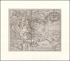 cca 1800 Kis-Ázsia térképe, hajtott, paszpartuban, 20,5×24,5 cm