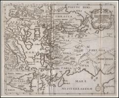 cca 1800 Kis-Ázsia térképe, hajtott, paszpartuban, 20,5×24,5 cm