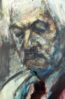 Tóvári Tóth István (1909-2004): Önarckép. Olaj, farost, jelzett, hátoldalon autográf felirattal és a...