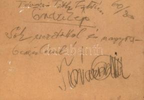 Tóvári Tóth István (1909-2004): Önarckép. Olaj, farost, jelzett, hátoldalon autográf felirattal és a...