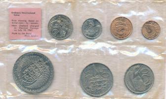 Új-Zéland 1967. 1c-1$ (7xklf) forgalmi sor fóliatokban T:UNC foltos tok 
New Zealand 1967. 1 Cent -...