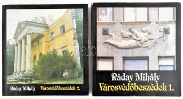 Ráday Mihály: Városvédőbeszédek I-II. Bp., 1988, Széchényi Könyvkiadó. Fekete-fehér fotókkal. Kiadói papírkötés, kiadói papír védőborítóban.