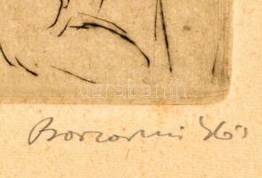 Borsos Miklós (1906-1990): Lovak. Rézkarc, papír, Jelzett, 14x9 cm