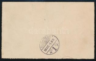 1898 Díjjegyes zárt levelezőlap BRASSÓ-BUDAPEST vasúti mozgóposta bélyegzéssel / PS-cover card with ...
