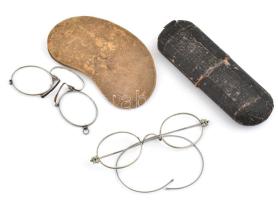 Régi drótkeretes szemüveg Juszt optika és régi cvikker
