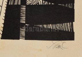 Szász Endre (1926-2003): Asszony. Szitanyomat. Jelzett, számozott 79/100. 30x43 cm Feltekerve