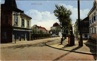 1917 Gmünd, street view, shop of Franz Furlinger + Vereins-Reserve-Spital vom Roten Kreuze in Gmünd (EK)