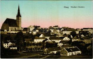 1917 Haag, general view + Rekonvaleszentenheim (Militärpflege) in Markt Haag N.Ö.