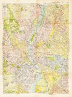 cca 1937-1944 Stoits György: Merre menjek? Budapest közlekedési térkép, 64x59 cm